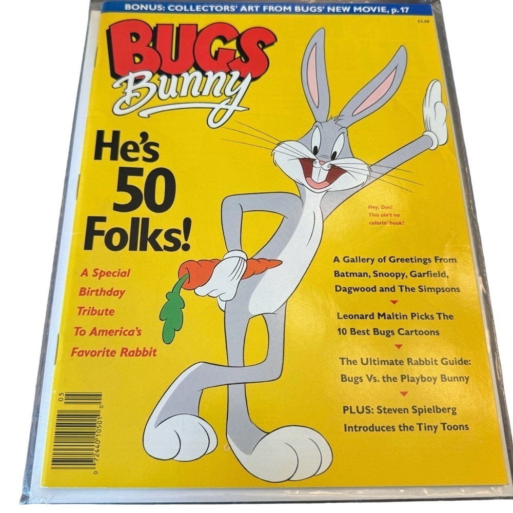 1990 BUGS BUNNY Magazine & Hologram Birthday Tribute He’s 50 Folks! New